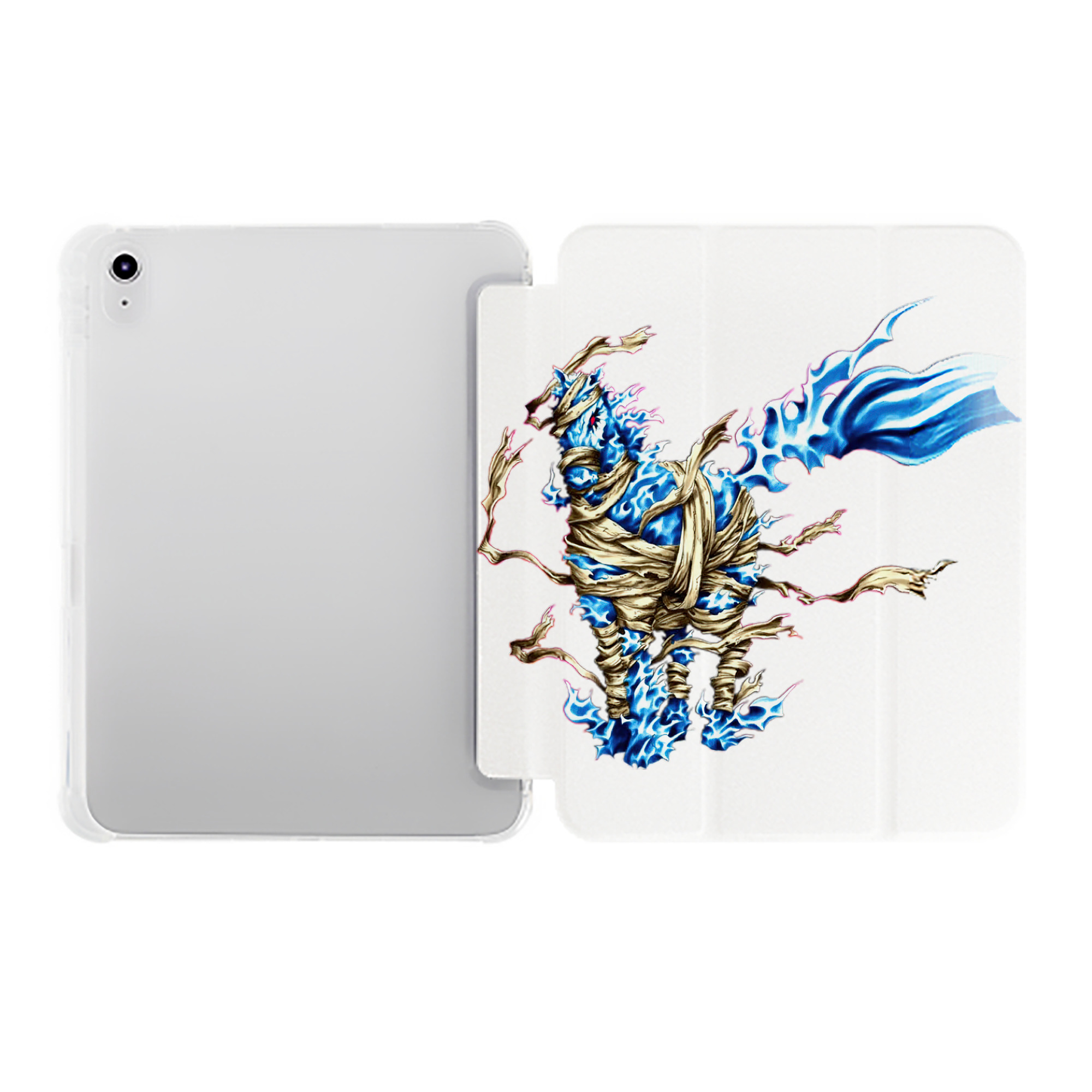 （画像用） 遊☆戯☆王 Yu-Gi-Oh! IPad ケース ペン収納付き 三つ折りスタンド PUレザー×シリコン 対応機種9.5/10.5/10.9インチ